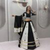 PC 599 White Roman Silk Lehenga Choli Perfect for Wedding, Party, Eid, Reception, Durga Puja Available at ₹2899 only. Delivery 4-6 Working Days. Shop now. | Lehenga, Bollywood Lehenga, Creative Lehenga, Designer Lehenga, Embroidered Lehenga, Party Wear Lehenga