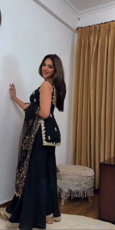 KD 1594 Black Faux Georgette Salwar Suit with Mirror Work & Embroidery Work. Get it for ₹2349. Delivery 4-6 Working Days. Shop now. | Jump Suits, Salwar suit, Casual Suits, Creative suits, Designer Suits, Palazzo Suits, Party Wear Suits, Patiala Suits, Straight Suits