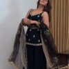 KD 1594 Black Faux Georgette Salwar Suit with Mirror Work & Embroidery Work. Get it for ₹2349. Delivery 4-6 Working Days. Shop now. | Jump Suits, Salwar suit, Casual Suits, Creative suits, Designer Suits, Palazzo Suits, Party Wear Suits, Patiala Suits, Straight Suits
