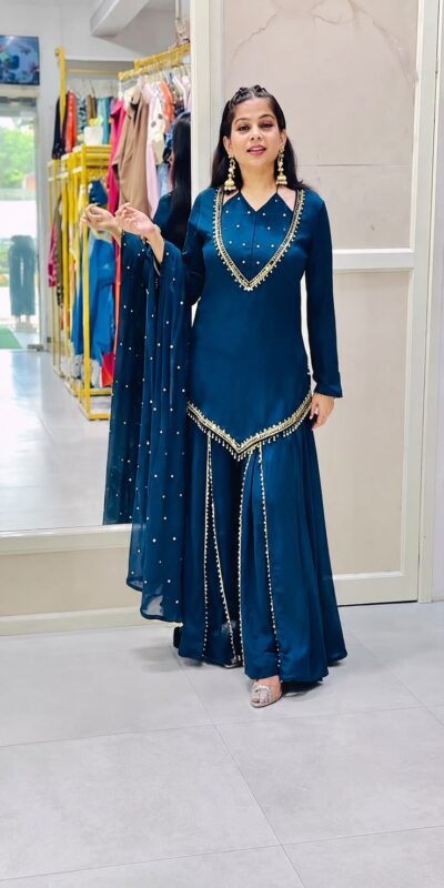 JF 054 Blue Color Roman Silk Salwar Suit with Embroidery Work. Available at ₹2399 only. Delivery 4-6 Working Days. Shop now. | Jump Suits, Salwar suit, Casual Suits, Creative suits, Designer Suits, Palazzo Suits, Party Wear Suits, Patiala Suits, Straight Suits