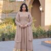 KA 1261 Cream Silver Crunchy Gown Perfect for Wedding, Party, Durga Puja, Ganesh Chaturthi, Family Gatherings – n. Festive Deal ₹2249. Delivery 4-6 Worki | Gowns, Bollywood Gowns, Creative Gowns, Designer Gowns, Embroidered Gowns, Party Wear Gowns