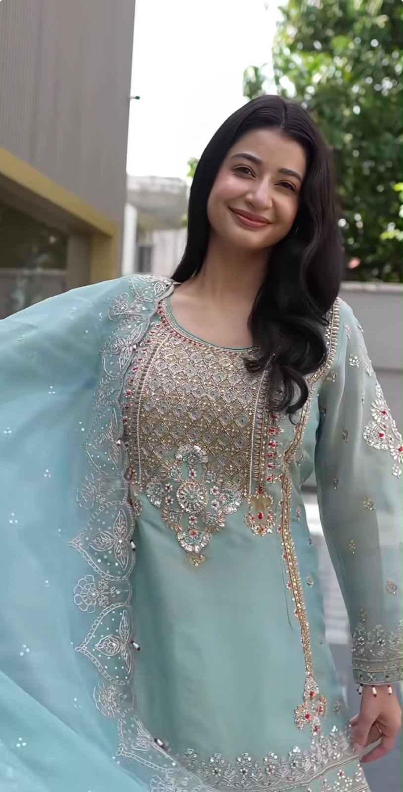 NSR 904 Dusty Blue Faux Georgette Salwar Suit with Mirror Work & Embroidery Work. Get it for ₹2399. Delivery 4-6 Working Days. Shop now. | Jump Suits, Salwar suit, Casual Suits, Creative suits, Designer Suits, Palazzo Suits, Party Wear Suits, Patiala Suits, Straight Suits