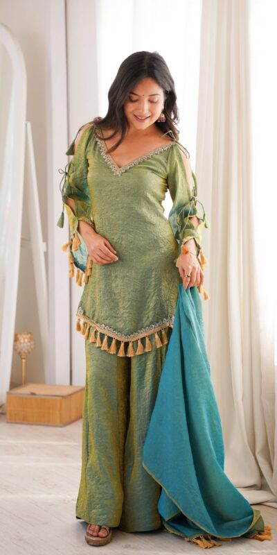 SRK 5357 Green Doremon Crush Salwar Suit Perfect for Wedding, Party, Traditional Day, Baisakhi, Karwa Chauth – . Exclusive Offer ₹2099. Delive | Jump Suits, Salwar suit, Casual Suits, Creative suits, Designer Suits, Palazzo Suits, Party Wear Suits, Patiala Suits, Straight Suits
