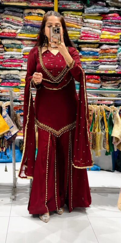 JF 054 Maroon Color Roman Silk Salwar Suit with Embroidery Work. Available at ₹2399 only. Delivery 4-6 Working Days. Shop now. | Jump Suits, Salwar suit, Casual Suits, Creative suits, Designer Suits, Palazzo Suits, Party Wear Suits, Patiala Suits, Straight Suits