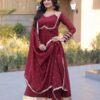 KA 1261 Maroon Silver Crunchy Gown Perfect for Wedding, Party, Durga Puja, Ganesh Chaturthi, Family Gatherings – n. Festive Deal ₹2249. Delivery 4-6 Worki | Gowns, Bollywood Gowns, Creative Gowns, Designer Gowns, Embroidered Gowns, Party Wear Gowns