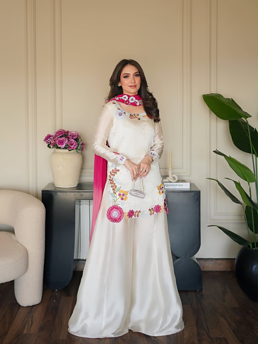 VLM 338 White Color Roman Silk Salwar Suit with Embroidery Work. Available at ₹2499 only. Delivery 4-6 Working Days. Shop now. | Jump Suits, Salwar suit, Casual Suits, Creative suits, Designer Suits, Palazzo Suits, Party Wear Suits, Patiala Suits, Straight Suits