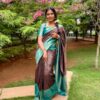 KP 4039 Brown Soft Lichi Silk Cloth Saree Perfect for Wedding, Party, Family Gatherings, Sangeet, Festive Deal ₹1599. Delivery 4-6 Working Days | Sarees, Bollywood Sarees, Creative Sarees, Designer Sarees, Embroidered Sarees, Ethnic Saree, Modern Digital sarees, Party Wear Sarees