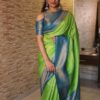 KP 4039 Green Soft Lichi Silk Cloth Saree Perfect for Wedding, Party, Family Gatherings, Sangeet, Festive Deal ₹1599. Delivery 4-6 Working Days | Sarees, Bollywood Sarees, Creative Sarees, Designer Sarees, Embroidered Sarees, Ethnic Saree, Modern Digital sarees, Party Wear Sarees