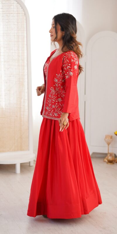 SP 67 Red Shiny Chinon Silk Sequence Work Lehenga Choli Perfect for Wedding, Party, Ganesh Chaturthi, Baby Shower, Makar Affordable Price ₹2199. /- | Lehenga, Bollywood Lehenga, Creative Lehenga, Designer Lehenga, Embroidered Lehenga, Party Wear Lehenga