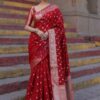 KP 7000 Red Soft Lichi Silk Cloth Saree Perfect for Wedding, Party, Family Gatherings, Sangeet, Ethnic Day – . Festive Deal ₹1549. Delivery 4-6 Working | Sarees, Bollywood Sarees, Creative Sarees, Designer Sarees, Embroidered Sarees, Ethnic Saree, Modern Digital sarees, Party Wear Sarees