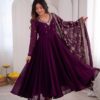 ZF 5025 Wine Faux Georgette Gown Perfect for Wedding, Party, Raksha Bandhan, Temple Visit, Onam – . Get it for ₹2149. Delivery 4-6 Working Days. Shop now | Gowns, Bollywood Gowns, Creative Gowns, Designer Gowns, Embroidered Gowns, Party Wear Gowns