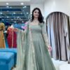 Stunning Grey Crunchy Silk Sequence Work Gown