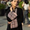 Stylist Black Rayon Cotton Thread Work Kurti