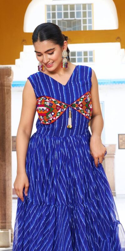Ram 112 Blue in Colour Faux Georgette Bandhani Print Work Gown. Available at ₹1949 only. Delivery 4-6 Working Days. Shop now. | Gowns, Bollywood Gowns, Creative Gowns, Designer Gowns, Embroidered Gowns, Party Wear Gowns