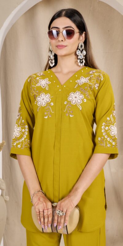 DIVA 169 Mustered Colour Rayon Cotton Kurti with Embroidery Work. Introductory Price ₹1999. Delivery 4-6 Working Days. Shop now. | Kurti, Bollywood Kurti, Creative Kurtis, Designer Kurti, Party Wear Kurti, Selfie Kurti