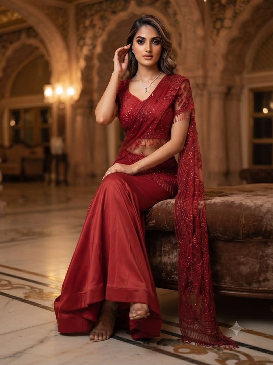 LG 2127 Red Crap Silk Saree with Sequins Work & Embroidery Work. Festive Deal ₹2799. Delivery 4-6 Working Days. Shop now. | Sarees, Bollywood Sarees, Creative Sarees, Designer Sarees, Embroidered Sarees, Ethnic Saree, Modern Digital sarees, Party Wear Sarees