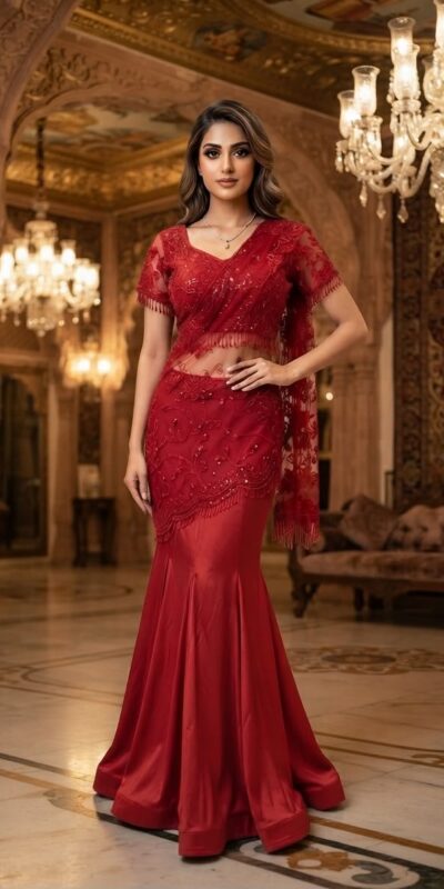 LG 2127 Red Crap Silk Saree with Sequins Work & Embroidery Work. Festive Deal ₹2799. Delivery 4-6 Working Days. Shop now. | Sarees, Bollywood Sarees, Creative Sarees, Designer Sarees, Embroidered Sarees, Ethnic Saree, Modern Digital sarees, Party Wear Sarees