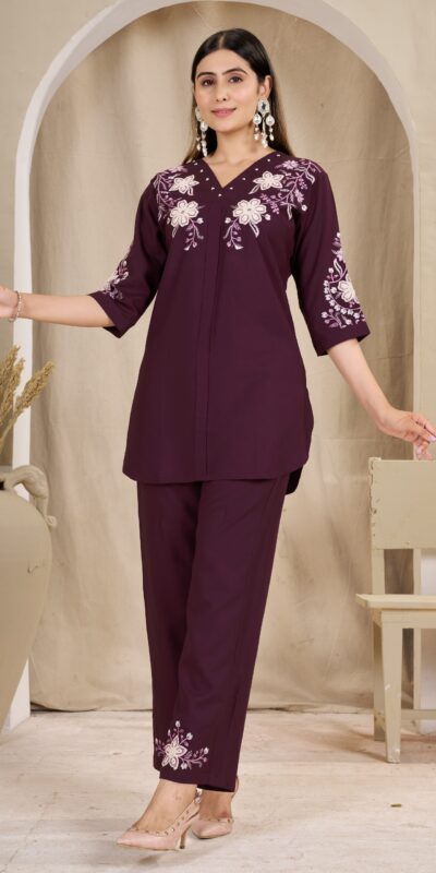 DIVA 169 Wine Colour Rayon Cotton Kurti with Embroidery Work. Introductory Price ₹1999. Delivery 4-6 Working Days. Shop now. | Kurti, Bollywood Kurti, Creative Kurtis, Designer Kurti, Party Wear Kurti, Selfie Kurti