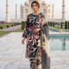 Super Black Printed Muslin Embroidery Cut Work Salwar Suit