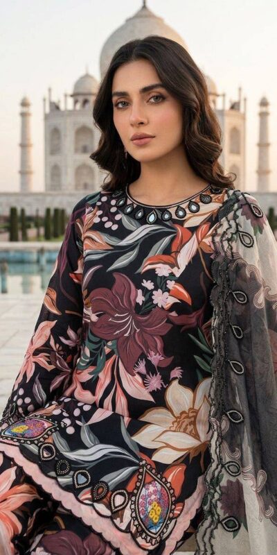 LG 2094 Black Perfect for Wedding, Party, Ganesh Chaturthi, Cultural Events, Durga Puja – Printed Muslin Salwar Suit. Now at just ₹2299. Delivery 4-6 Worki | Jump Suits, Salwar suit, Casual Suits, Creative suits, Designer Suits, Palazzo Suits, Party Wear Suits, Patiala Suits, Straight Suits