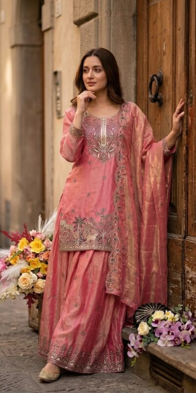 WW 1280 Peach Fendy Silk Salwar Suitwith Embroidery Work & Lace Work. Now at just ₹2449. Delivery 4-6 Working Days. Shop now. | Jump Suits, Salwar suit, Casual Suits, Creative suits, Designer Suits, Palazzo Suits, Party Wear Suits, Patiala Suits, Straight Suits