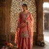WW 1280 Peach Fendy Silk Salwar Suitwith Embroidery Work & Lace Work. Now at just ₹2449. Delivery 4-6 Working Days. Shop now. | Jump Suits, Salwar suit, Casual Suits, Creative suits, Designer Suits, Palazzo Suits, Party Wear Suits, Patiala Suits, Straight Suits