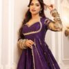 ST 1039 in Purple Blooming Vichitra Zari Work & Embroidery Work Gown . Festive Deal ₹2399. Delivery 4-6 Working Days. Shop now. | Gowns, Bollywood Gowns, Creative Gowns, Designer Gowns, Embroidered Gowns, Party Wear Gowns