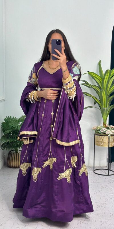 ST 1039 in Purple Blooming Vichitra Zari Work & Embroidery Work Gown . Festive Deal ₹2399. Delivery 4-6 Working Days. Shop now. | Gowns, Bollywood Gowns, Creative Gowns, Designer Gowns, Embroidered Gowns, Party Wear Gowns