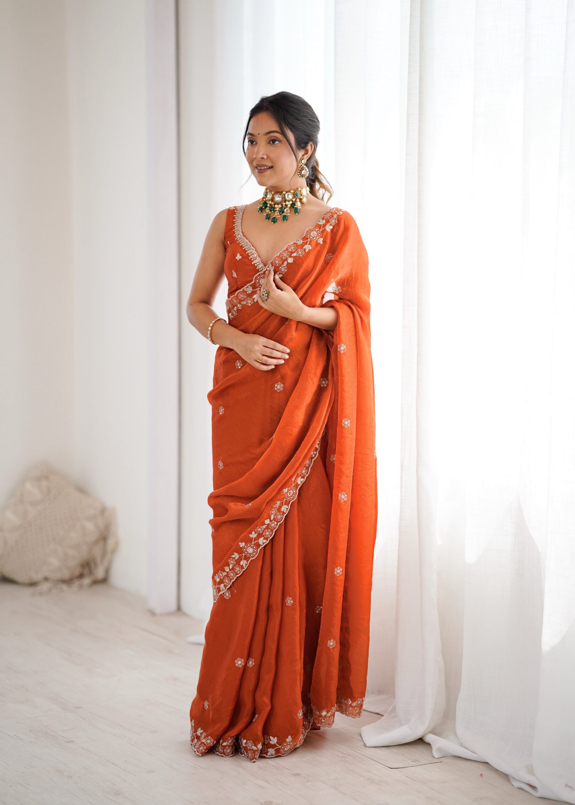 SP 61 Rust Color Fendy Silk Saree With Sequins Work. Wedding, Party, Festive, Events Get it for ₹2149. Delivery 4-6 Working Days. Online Best Shop now. | Sarees, Bollywood Sarees, Creative Sarees, Designer Sarees, Embroidered Sarees, Ethnic Saree, Modern Digital sarees, Party Wear Sarees