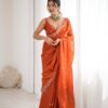 SP 61 Rust Color Fendy Silk Saree With Sequins Work. Wedding, Party, Festive, Events Get it for ₹2149. Delivery 4-6 Working Days. Online Best Shop now. | Sarees, Bollywood Sarees, Creative Sarees, Designer Sarees, Embroidered Sarees, Ethnic Saree, Modern Digital sarees, Party Wear Sarees
