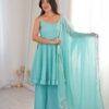 JF 046 Sky Blue Crunchy Silk Salwar Suit Perfect for Wedding, Party, Sangeet, Anniversary, Housewarming Introductory Price ₹2999. Delivery 4-6 | Jump Suits, Salwar suit, Casual Suits, Creative suits, Designer Suits, Palazzo Suits, Party Wear Suits, Patiala Suits, Straight Suits