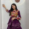Ram 120 Wine in Pure Cotton Mirror Work & Gamthi Work Lehenga Choli . Exclusive Offer ₹3049. Delivery 4-6 Working Days. Shop now. | Lehenga, Bollywood Lehenga, Creative Lehenga, Designer Lehenga, Embroidered Lehenga, Party Wear Lehenga