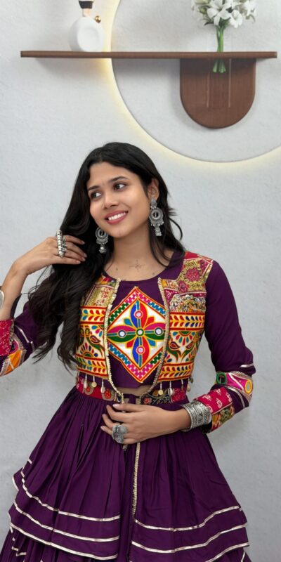Ram 120 Wine in Pure Cotton Mirror Work & Gamthi Work Lehenga Choli . Exclusive Offer ₹3049. Delivery 4-6 Working Days. Shop now. | Lehenga, Bollywood Lehenga, Creative Lehenga, Designer Lehenga, Embroidered Lehenga, Party Wear Lehenga