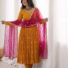 SRK 5313 Yellow in Faux Georgette Embroidery Work Salwar Suit . Available at ₹2099 only. Delivery 4-6 Working Days. Shop now. | Jump Suits, Salwar suit, Casual Suits, Creative suits, Designer Suits, Palazzo Suits, Party Wear Suits, Patiala Suits, Straight Suits