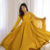 KB 313 Yellow Anarkali Suit with Thread Embroidery & Embroidery Work. Special Price ₹2299. Delivery 4-6 Working Days. Shop now. | Anarkali Suits, Bollywood Anarkali, Creative-Anarkali, Designer Anarkali, Embroidered Anarkali, Party Wear Anarkali