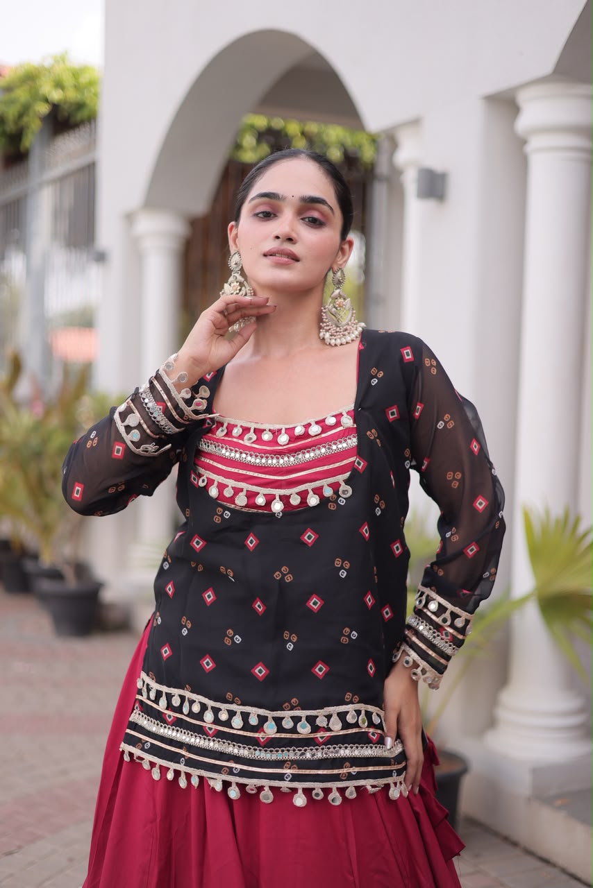 KA 5076 Black Rayon Embroidery Work & Cowrie Work Lehenga Choli . Grab it for ₹2749. Delivery 4-6 Working Days. Shop now. | Lehenga, Bollywood Lehenga, Creative Lehenga, Designer Lehenga, Embroidered Lehenga, Party Wear Lehenga