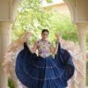 KA 5071 Blue colour Rayon Embroidery Work & Cowrie Work Lehenga Choli . Grab it for ₹2849. Delivery 4-6 Working Days. Shop now. | Lehenga, Bollywood Lehenga, Creative Lehenga, Designer Lehenga, Embroidered Lehenga, Party Wear Lehenga