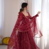 RTC 6063 Maroon Faux Georgette Salwar Suit with Mirror Work & Embroidery Work. Get it for ₹2149. Delivery 4-6 Working Days. Shop now. | Anarkali Suits, Bollywood Anarkali, Creative-Anarkali, Designer Anarkali, Embroidered Anarkali, Party Wear Anarkali