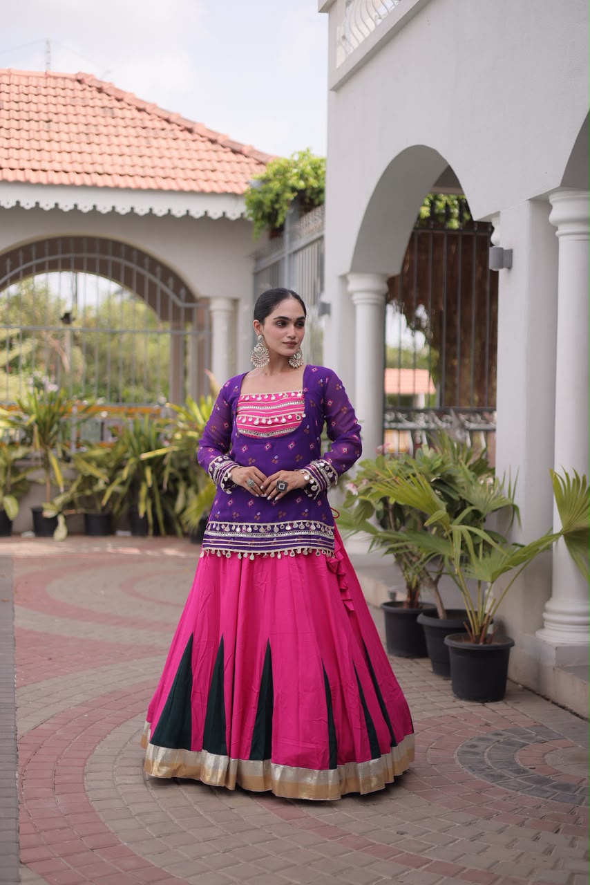 KA 5076 Purple Rayon Embroidery Work & Cowrie Work Lehenga Choli . Grab it for ₹2749. Delivery 4-6 Working Days. Shop now. | Lehenga, Bollywood Lehenga, Creative Lehenga, Designer Lehenga, Embroidered Lehenga, Party Wear Lehenga