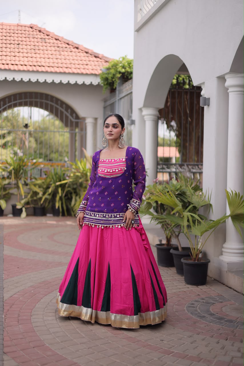 KA 5076 Purple Rayon Embroidery Work & Cowrie Work Lehenga Choli . Grab it for ₹2749. Delivery 4-6 Working Days. Shop now. | Lehenga, Bollywood Lehenga, Creative Lehenga, Designer Lehenga, Embroidered Lehenga, Party Wear Lehenga
