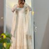 MD 306 White | Slim Georgette Salwar Suit with Sequins Work & Embroidery Work. Exclusive Offer ₹2849. Delivery 4-6 Working Days. Shop now. | Anarkali Suits, Bollywood Anarkali, Creative-Anarkali, Designer Anarkali, Embroidered Anarkali, Party Wear Anarkali
