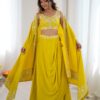 Aglow Mastered French Crep Sequence Work Dhoti Suit