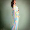 Bright Multi Chiffon Digital Print Work Saree