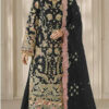 Fancy Black Chiffon Sequins Work Salwar Suit