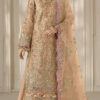 Fancy Peach Chiffon Sequins Work Salwar Suit