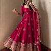 Fancy Red Fendy Silk Sequins Work Gown