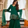 Glowing Green Chinon Silk Sequence Work Salwar Suit