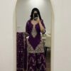 Magical Purple Faux Georgette Embroidery Work Salwar Suit