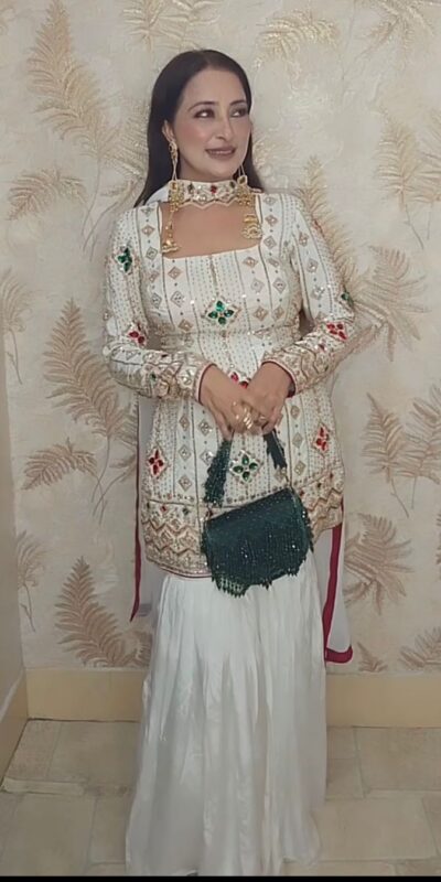 Magical White Chinon Silk Embroidery Work Salwar Suit