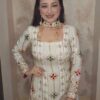 Magical White Chinon Silk Embroidery Work Salwar Suit